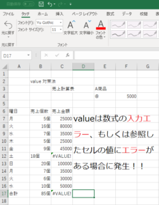 valueエラー発生する理由